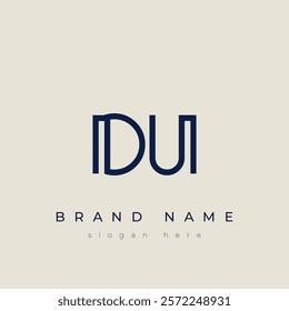 D and U logo design. DU abstract Letters Logo Monogram. This logo design is the process of creating a visual symbol that represents a brand, company, or individual.