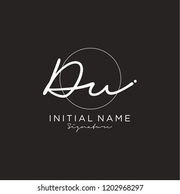 D U Signature initial logo template vector