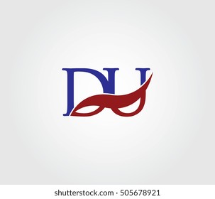D and U Swoosh Initial Logo Vector