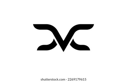 D V C gebogene dicke Linientypografie