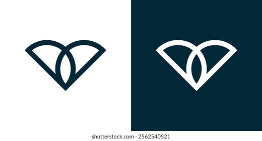 D and V combination logo, V and D initials logo. D V  and V D logo simple line art 