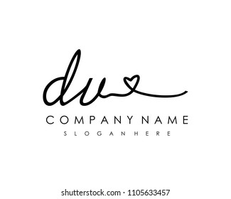 D V Initial handwriting logo vector