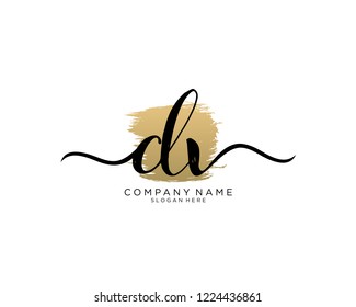 D V Initial handwriting logo vector