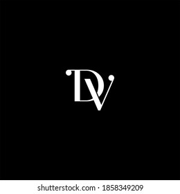 D V letter logo abstract design on black color background, dv monogram