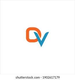 D V letter logo vector design on white color background. dv icon