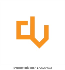 D V logo design vector sign