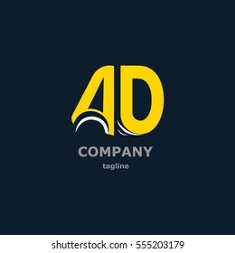 A and D vector decorative symbols for design