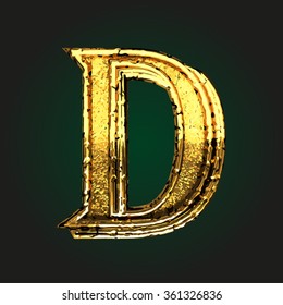 d vector golden letter