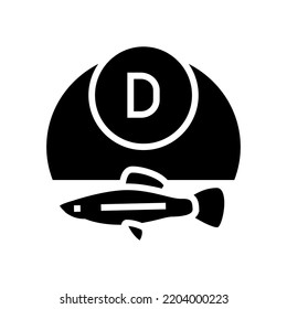 d vitamin fish glyph icon vector. d vitamin fish sign. isolated symbol illustration