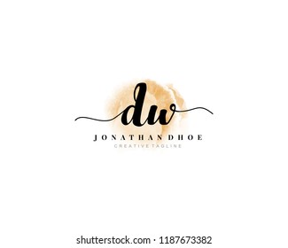 D W DW Initial watercolor logo