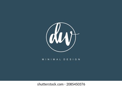 D W DW logo, Initial lettering handwriting or handwritten for identity. Logo with signature and hand drawn style.