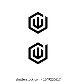 d w dw wd initial logo design vector graphic idea creative