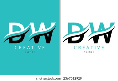 D W Letter Logo Design mit Hintergrund und Creative Company Logo. Modern Lettering Fashion Design. Vektorgrafik