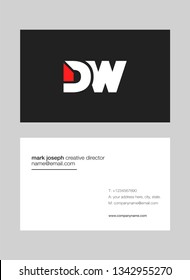 D & W letters Joint logo icon with business card vector template.
