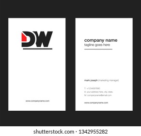D & W letters Joint logo icon with business card vector template.
