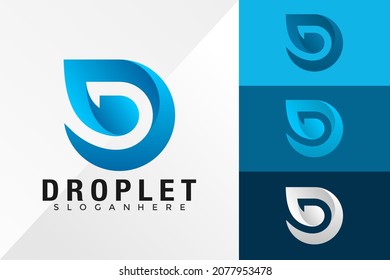 Plantilla de ilustración de D Water Drop Logo Design Vector