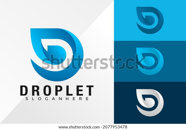 D\
Water Drop Logo Design Vector illustration\
template