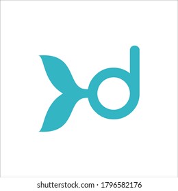 D whale logo design vector sign