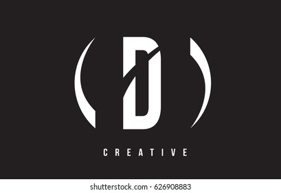 D White Letter Logo Design with White Background Vector Illustration Template.