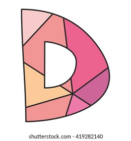 D wrapping surface pastel vector alphabet letter isolated on white background