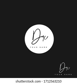 D X DX Initial letter handwriting and signature logo.	
