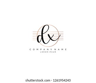 D X initial handwriting logo vector