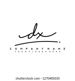 D X Initial handwriting logo vector