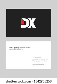 D & X letters Joint logo icon with business card vector template.
