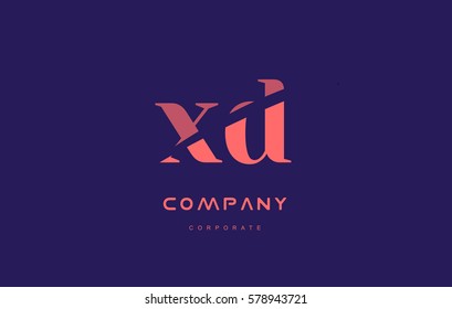 d x xd alphabet small letter blue pink creative design vector company logo icon template 