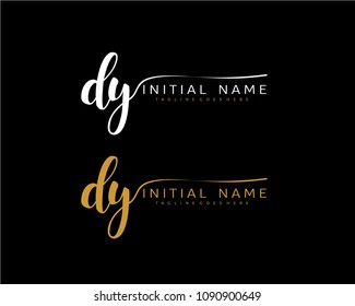 D Y Initial handwriting logo vector. Hand lettering for designs.