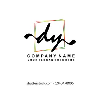 D Y Initial Handwriting Logo Template