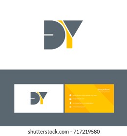 D Y joint logo bold letter logo design with business card template