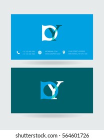 D & Y Letter logo design vector element with Business card