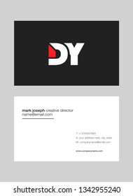 D & Y letters Joint logo icon with business card vector template.
