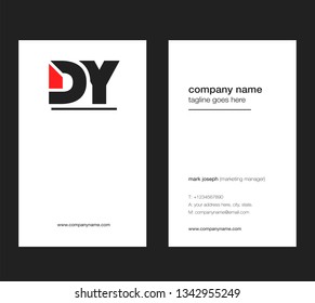 D & Y letters Joint logo icon with business card vector template.
