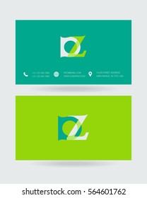 D & Z Letter logo design vector element with Business card