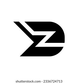 Diseño de logotipo de forma de letra D y z