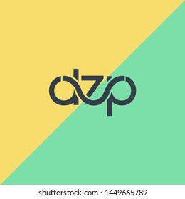 D Z P joint letters logo design vector template
