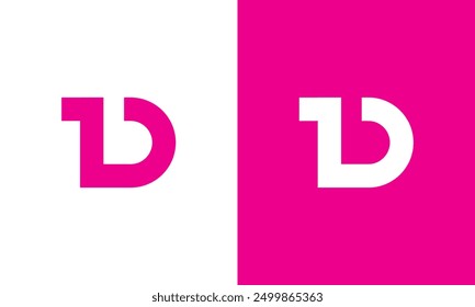 Logotipo de la letra D1 logotipo premium y único logotipo de color rosa logotipo de Vector