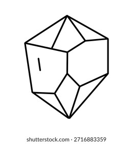 D20 dice line art vector icon representing gaming, luck, chance, and strategy, ideal for digital design elements, web graphics, and print media projects