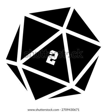 D20 Dice Vector Black And White Natural 2
