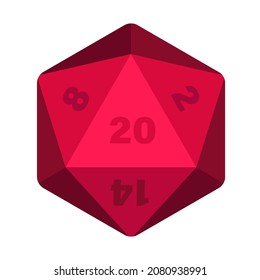 d20 icosahedron dice vector illustration mtg rpg dice logo icon clipart