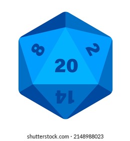 d20 icosahedron dice vector illustration mtg rpg dice logo icon clipart	
