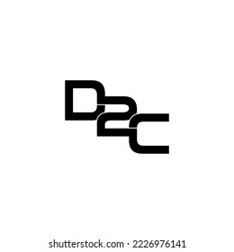diseño del logotipo de la letra de tipografía d2c