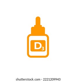 D3 Vitamin Dropper Bottle Icon