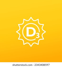 d3 vitamin icon for labels, vector