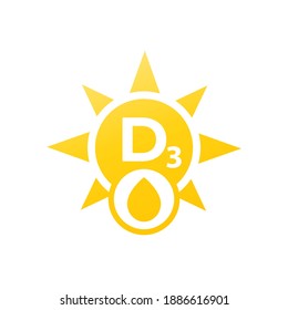 D3 Vitamin Icon On White