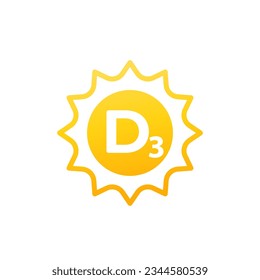 d3 vitamin icon on white