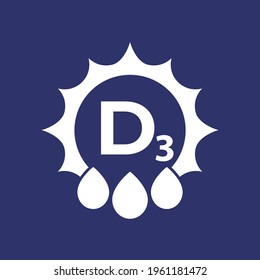 d3 vitamin icon for package, vector