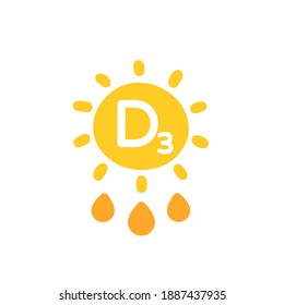 D3 Vitamin Icon With A Sun